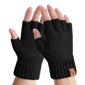 LADES Fingerless Gloves Thermal Winter Gloves Warm Knitted Half Finger Gloves Mittens for Men Typing Driving Working
