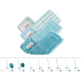 Leifheit Set of 3 Profi XL micro duo, super soft and static plus Mop Covers, Various Replacement Covers for All Floor Types, Mop Cover for Parquet, Laminate, Tiles and Dry Mopping