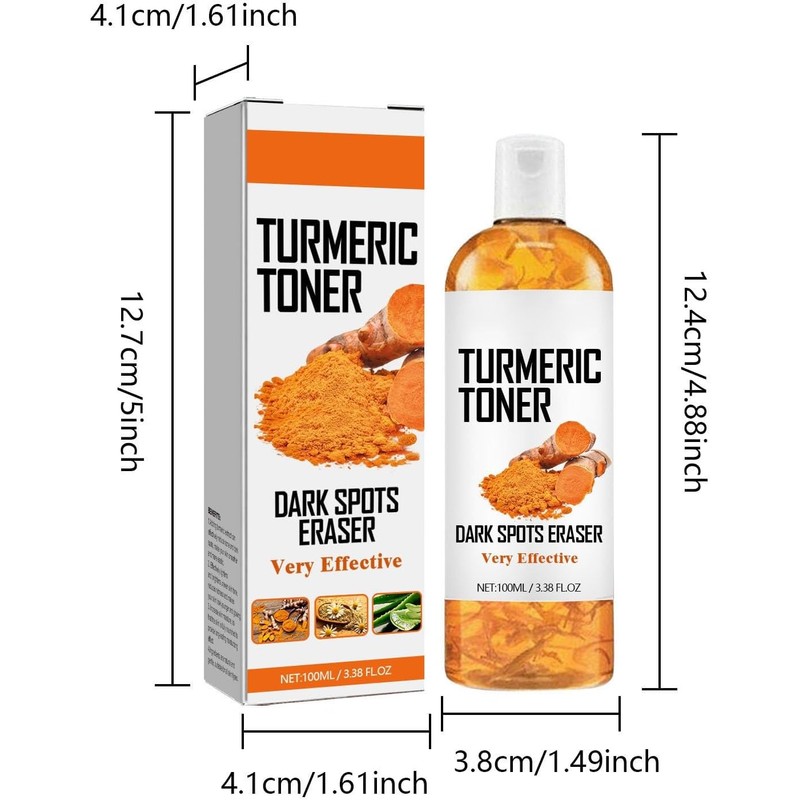 Tónico Facial de Cúrcuma Natural 2Pcs 100ml Suero Aclarante y