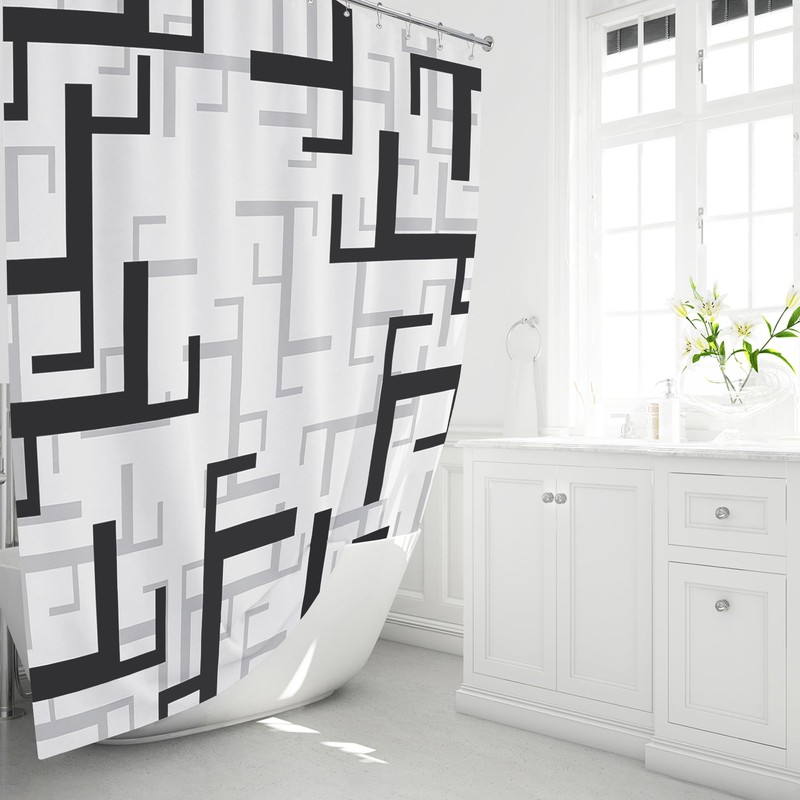 BTTN Extra Long Fabric Shower Curtain, 72x84 Inches Long Waterproof