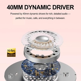 ADOOPE Wired Over-Ear Headphones with USB C Connector, Hi-Fi Stereo Sound, Noise-Isolating Ear Cups, Comfortable Fit for USB C Devices (with Bag, Gold)