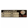 MIDWEST CORVETTE C3 Corvette Spec Data Plate Embossed Scratch-Resist