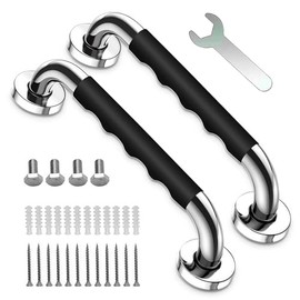 Grab Bars for Seniors, Pack of 2 Non-Slip Handles, 30 cm Grab Rail Shower Stainless Steel Shower Bath Handle with Screw for Toilet Bathroom for and People with Disabilities