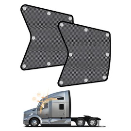 1 Pair Trucks Side Window Shades Fit for Freightliner Volvo VNL International Trucks, Mesh Semi Truck Accessories Interior for Sunshade Glass Protection UV Protection (Suction Cup)