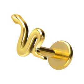 PIERCINGLINE Titanium Labret with Internal Thread Titanium Attachment Snake Piercing Lip Nose Ear Helix Tragus Medusa Choice of Colours and Sizes, Titanium