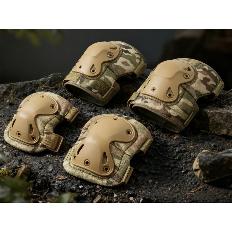 Rodilleras Coderas Tácticas HHYsy 4 Pz Para Deportes Motocross Paintball