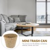 Ciieeo Mini Woven Trash Can Natural Straw Basket for Home