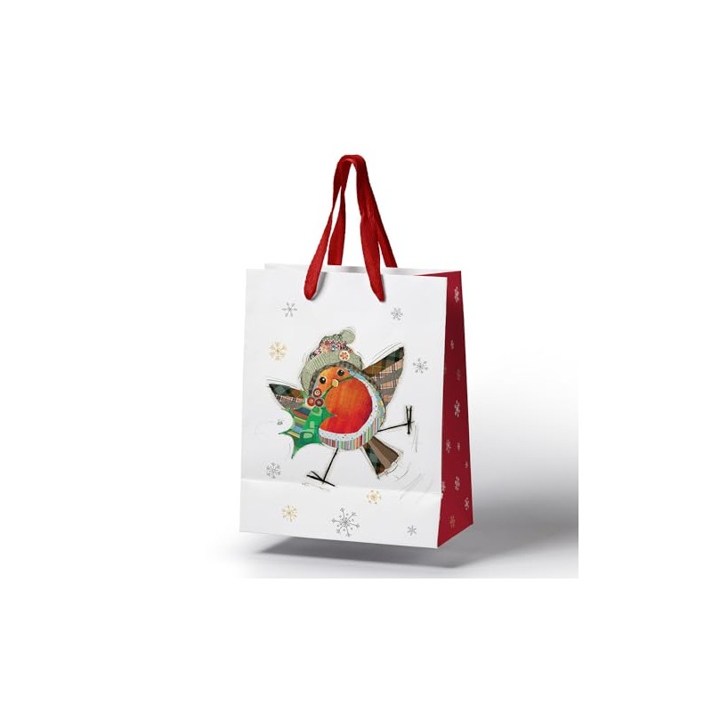 Xmas Gift Bag - Robin and Holly