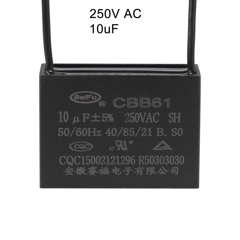 uxcell Ceiling Fan Capacitor CBB61 10uF 250V AC 2 Wires