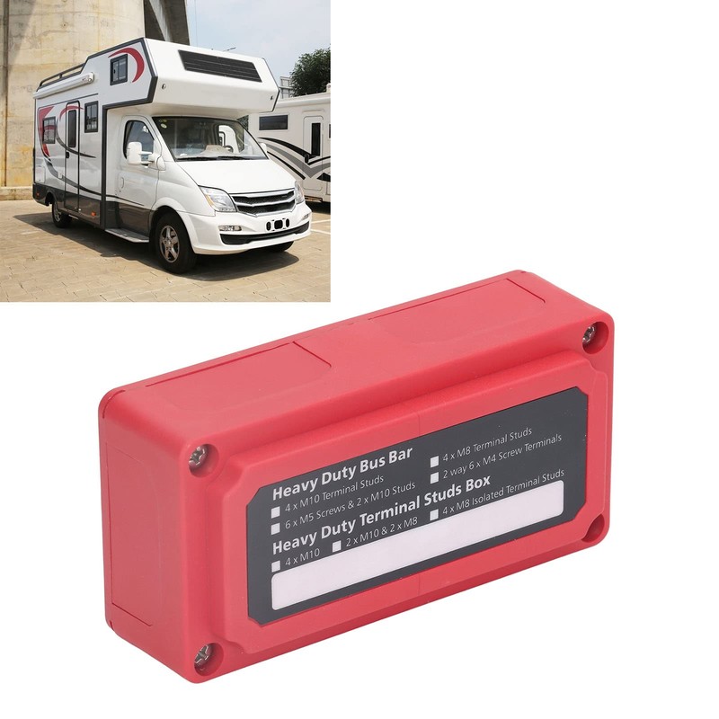 Power Distribution Block, M8 Screw Terminal Busbar, DC 48V 300A,