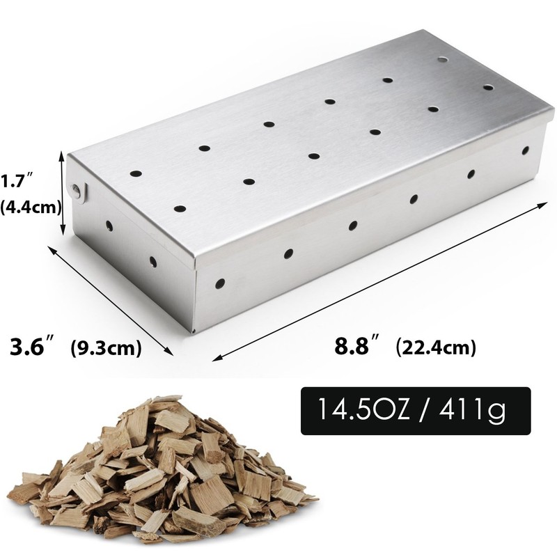 KEISSCO Stainless Steel Smoker Box for Gas Grill & Charcoal