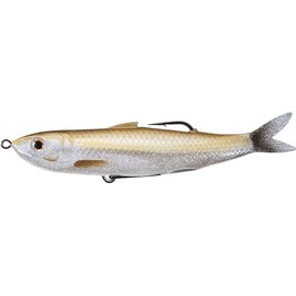 LiveTarget, Hollow Body Shiner Hard Bait Lure, Freshwater, 4 1/2" Length, 1/2 oz, Topwater Depth, Amber/Silver Flake, Per 1