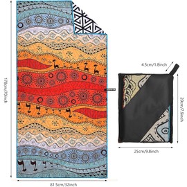 Viceda Orange Large Thin Microfibre Beach Towel, swimming Quick Dry Towel Super Absorbent Sand Free Towel, Extra Large Sand Free Beach Towel for Adults, Perfect for Camping Travel Beach Swimming