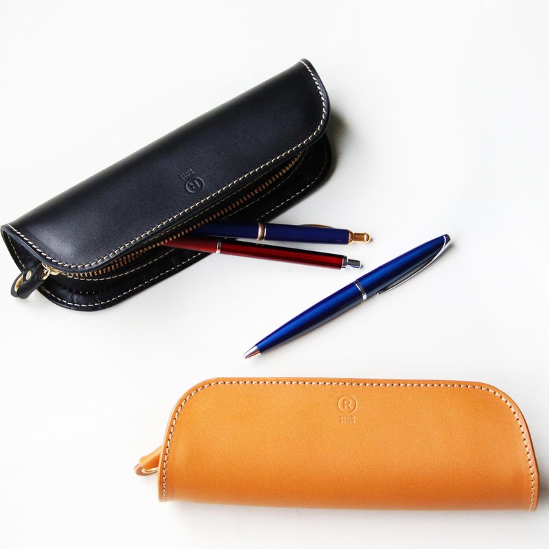 PORCO ROSSO Original Tochigi Leather Pencil Case, Made in Japan,