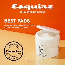 Glow Up Korean Toner Pads for Men (60ct) - Exfoliating Face Pads with AHA PHA, Niacinamide & Rice Extract for Acne, Dark Spots, Pores & Oil Control