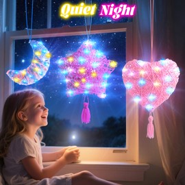Hapikids Craft Kits for Kids, Arts and Crafts for Kids Toy Age 9 10 11 Year Old Girls Birthday Presents for 6 7 8 9 Year Olds Boys Toys Age 8 9 10 3D String Art Kit Glow DIY Lantern Light Girl Gifts