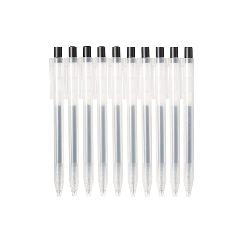 Muji 82902273 Gel Ink Ballpoint Pen, Smooth Drawing, Black, 0.02273