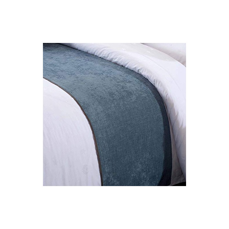 OSVINO Solid Color Chenille Soft No Fading Modern Bed Runner