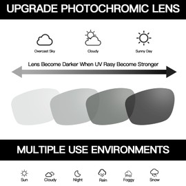 TJUTR Photochromic Polarised Sunglasses Womens with UV400 Protection Adaptive Lens and Rhinestone Decoration Wave Pattern Temple for Driving, Sports & Everyday Use