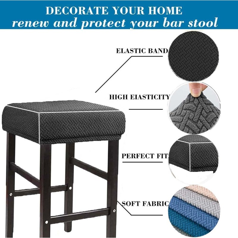 LIULIWEIFA Bar Stool Covers Rectangle Set of 4/2/1 Saddle Bar