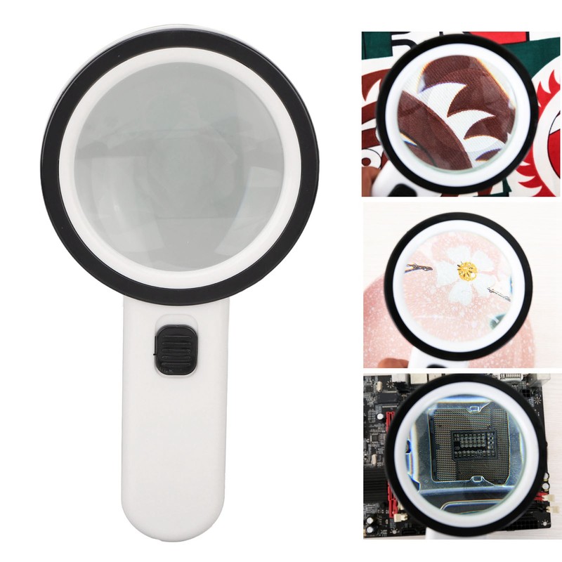 Handheld Magnifying Glass 30x Double Layer Optical Glass Lens Magnifier
