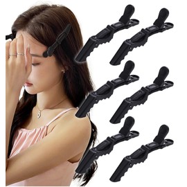 Herbeluemily Alligator Clip, Hair Clip, Dakar, Dragon Clip, Hair Clip, Hair Accessories, 6 Pieces, Black
