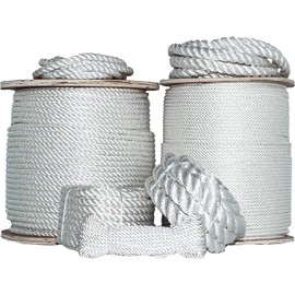 SGT KNOTS Twisted Polyester Rope - Low Stretch and High Strength Rope for Rigging, Crafts & More (1 1/4 inch x 50 feet - White)