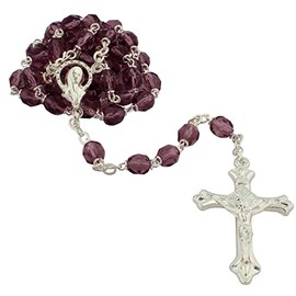 Multi-Faceted Glass Crystal Rosaries | Beautiful Catholic Prayer Beads | Includes Plastic Hard Case | Great Gift for First Holy Communion and Confirmation | Made in Italy, Glass, No Gemstone