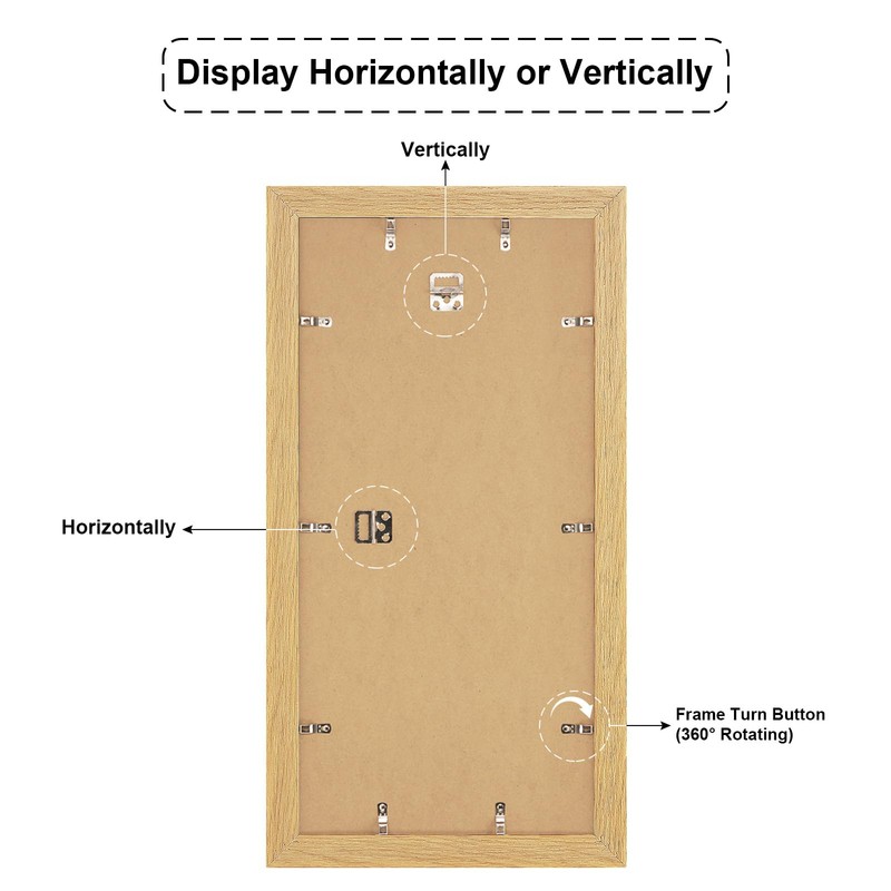 Gaevuian 11x23 Picture Frame Display 5 opening 5x7 and 8x10