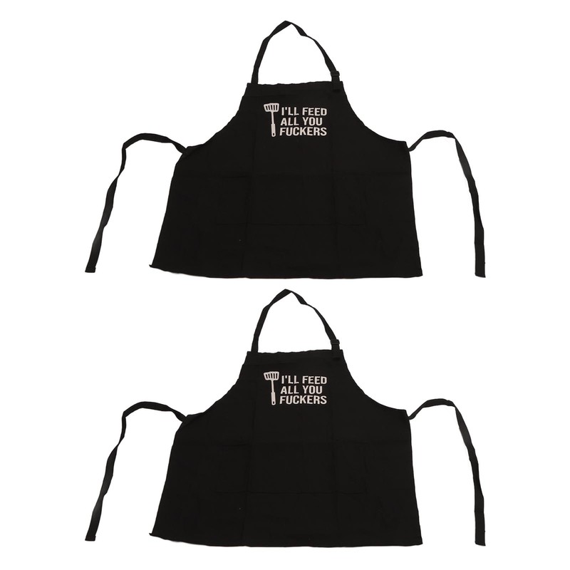 2pcs Kitchen Cooking Aprons Adjustable Bib Soft Chef Apron with