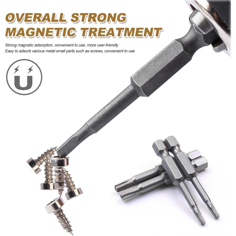 TA-VIGOR 1Pcs T30 Torx Head Screwdriver Bits 1/4 Inch Hex