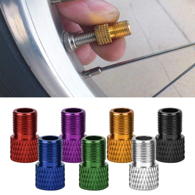 Adaptador de válvula Presta, 7 piezas Convertidor de aluminio Presta