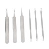 6pcs Blackhead Remover Tool Stainless Steel Pimple Comedones Extractor for