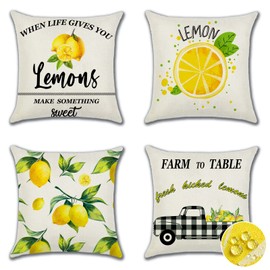Ohok Waterproof Cushion Cover, 45 x 45 cm, Set of 4 Decorative Outdoor Cushion Covers, Decorative Sofa Cushion, Couch Cushion, Decorative Cushion Covers for Sofa, Living Room, Balcony, Garden, Car