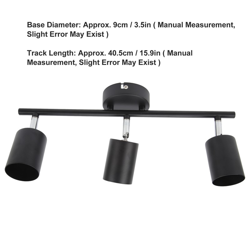 LED Track Light Kit 3 Heads 15.9in Arm 90 Degrees