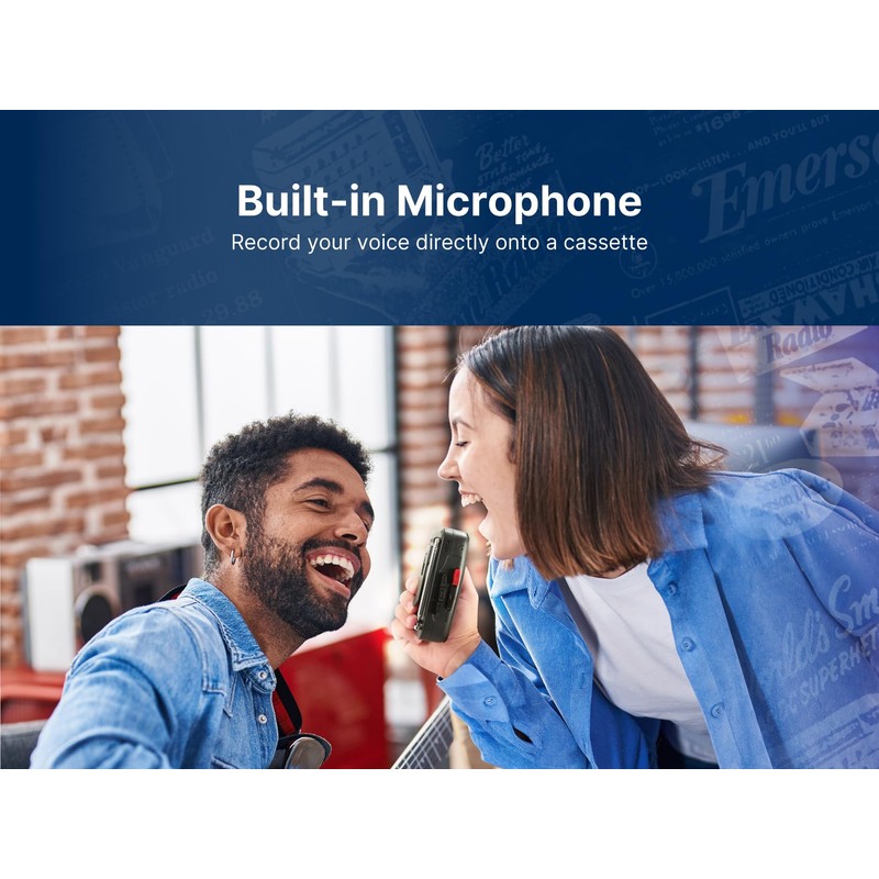 Emerson EPC-1000 Portable Cassette Player & Recorder with AM/FM Radio,