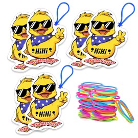 You've Been Ducked, Duck Tags,50Set Duck Ducking Game Card, Duck Tags with Hole and Rubber Bands, Little Yellow Duck Design （Mr. Duck）
