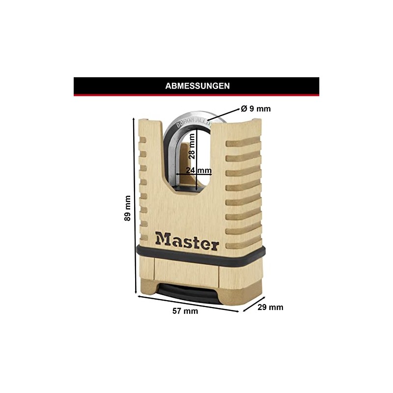 Master Lock Masterlock Vorhängeschloss mit 8-Kant.28mm Bügel M1177EURDCC