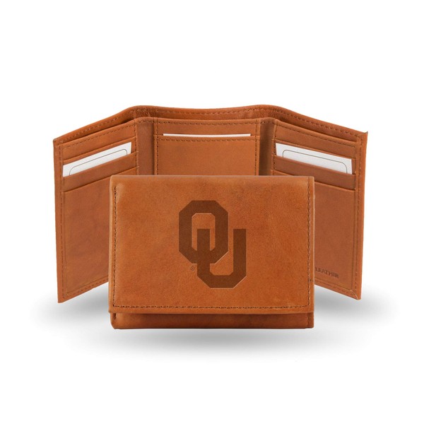 NCAA Rico Industries Embossed Leather Trifold Wallet, Oklahoma Sooners