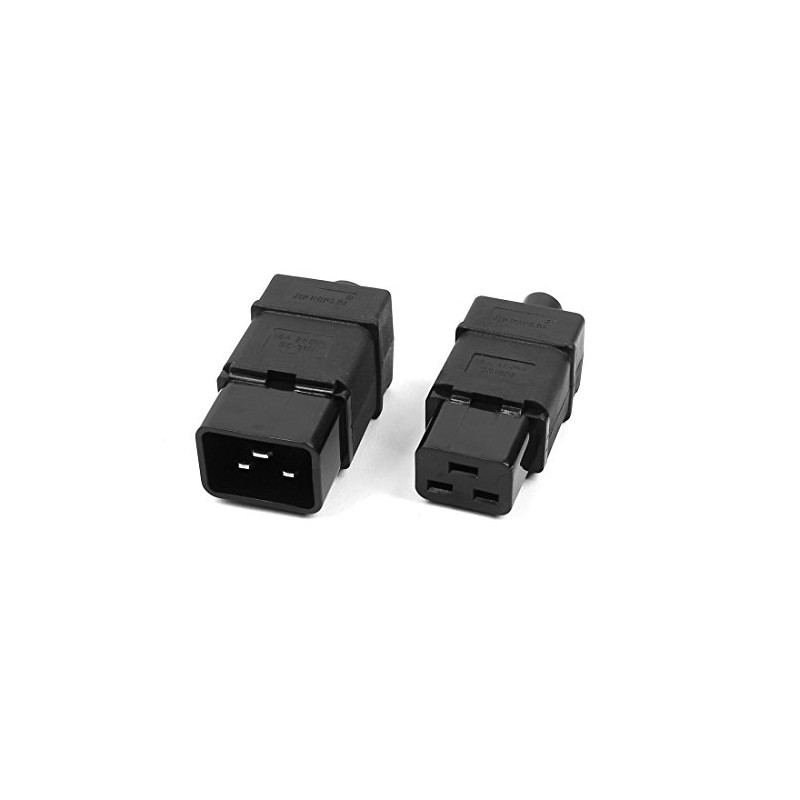 sourcing map Industrial Rewirable IEC320 C19 Male + IEC320 C20