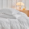 BESTDESIL Chic Tufted Duvet Cover Set King Size, Striped Textured
