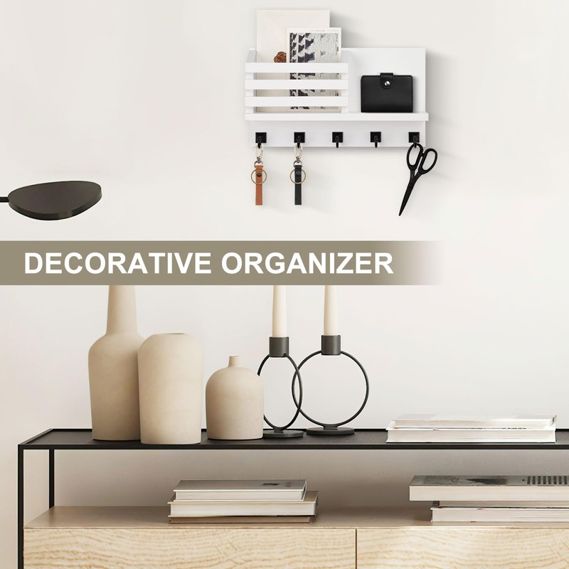 Lucundm Key Holder Wall Mount, Mail Organizer for Wall with