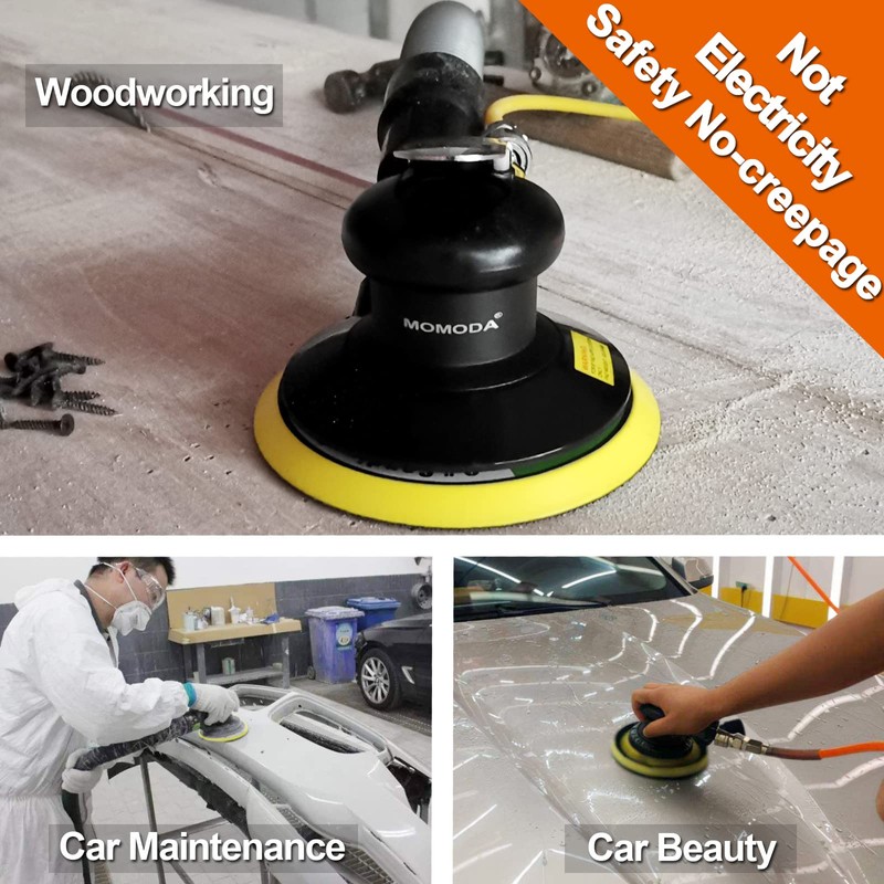 MOMODA Professional Air Random Orbital Sander, 6 inch Dual Action
