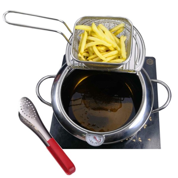 Deep Fryer Set,3.6QT Mini Deep fry Pot with French Fries