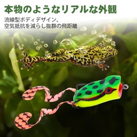 Goture Frog Lures Set Frog 15g/6cm 3pcs Topwater Bass Fishing Bait Lightning Fish Frog Hook Bait Soft Lure
