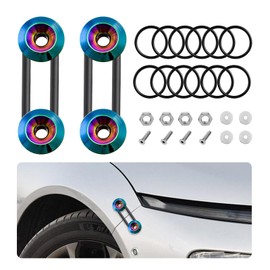 Suvnie Bumper Quick Release, Front Rear Bumper Fasteners Quick Release Kit, 4 Quick Release Tabs with 12 O-Ring Fastener, 4 Washers and 4 Screws Compatible with Universal Car Bumper (Colorful)
