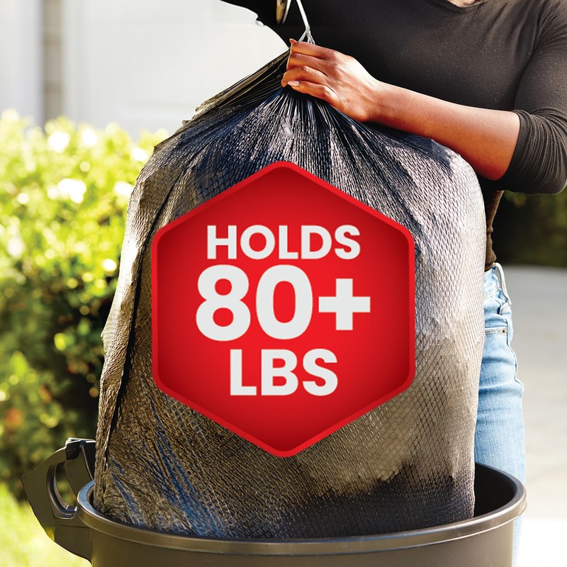 Glad Large 30 Gallon Trash Bags, Unscented Heavy Duty Garbage