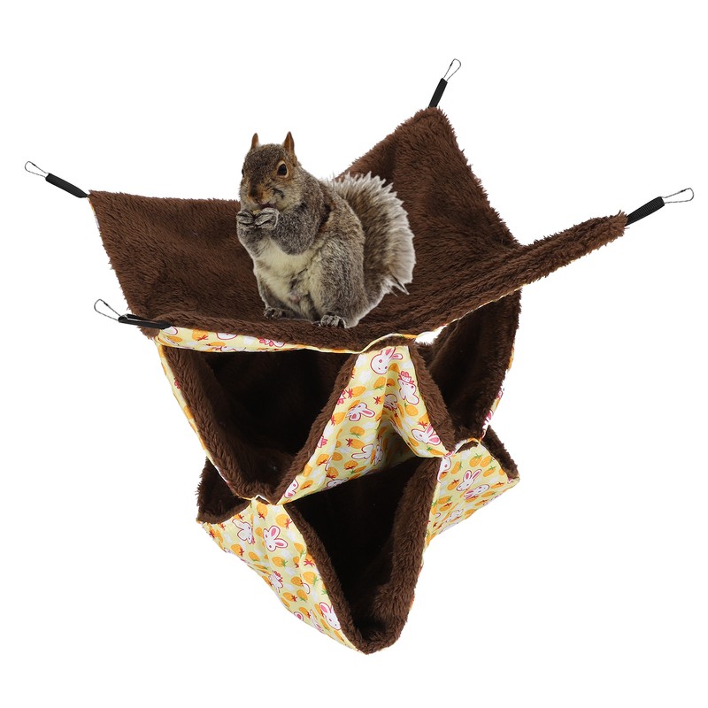 Small Pet Warm Hanging ThreeLayer Hammock Sleeping Bag Cage for