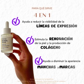 Serum con Retinol, Vitamina E y Ácido Hialurónico | Suero Nocturno para Apariencia de Líneas de Expresión y Textura Irregular | Hidratación Intensa | Skincare Coreano
