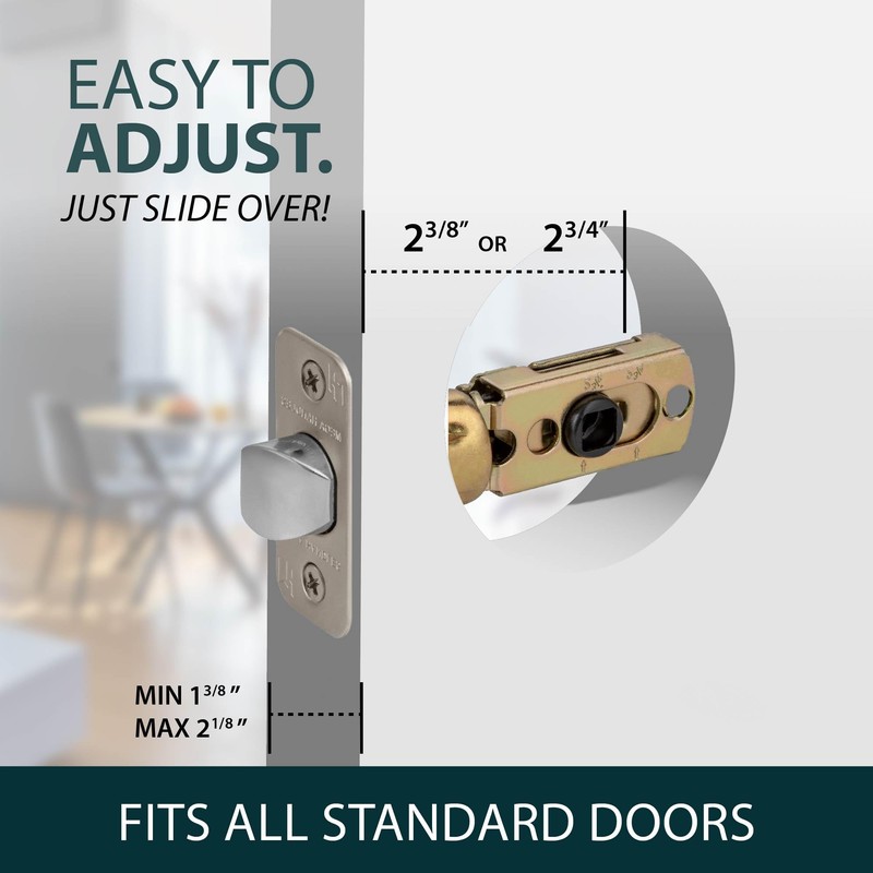 Mega Handles 2-Way Adjustable Privacy Round Door Latch, Universal for